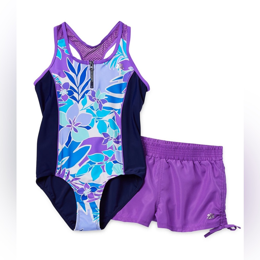 80. ZeroXposur Big Girls One Piece+Cover-Ups